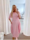 Športové maxi šaty v hruškovom strihu baby pink AB 16