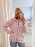 Hrubšia mikina na zips soft pink AB 15