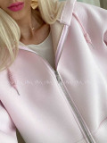 Hrubšia mikina na zips soft pink AB 15