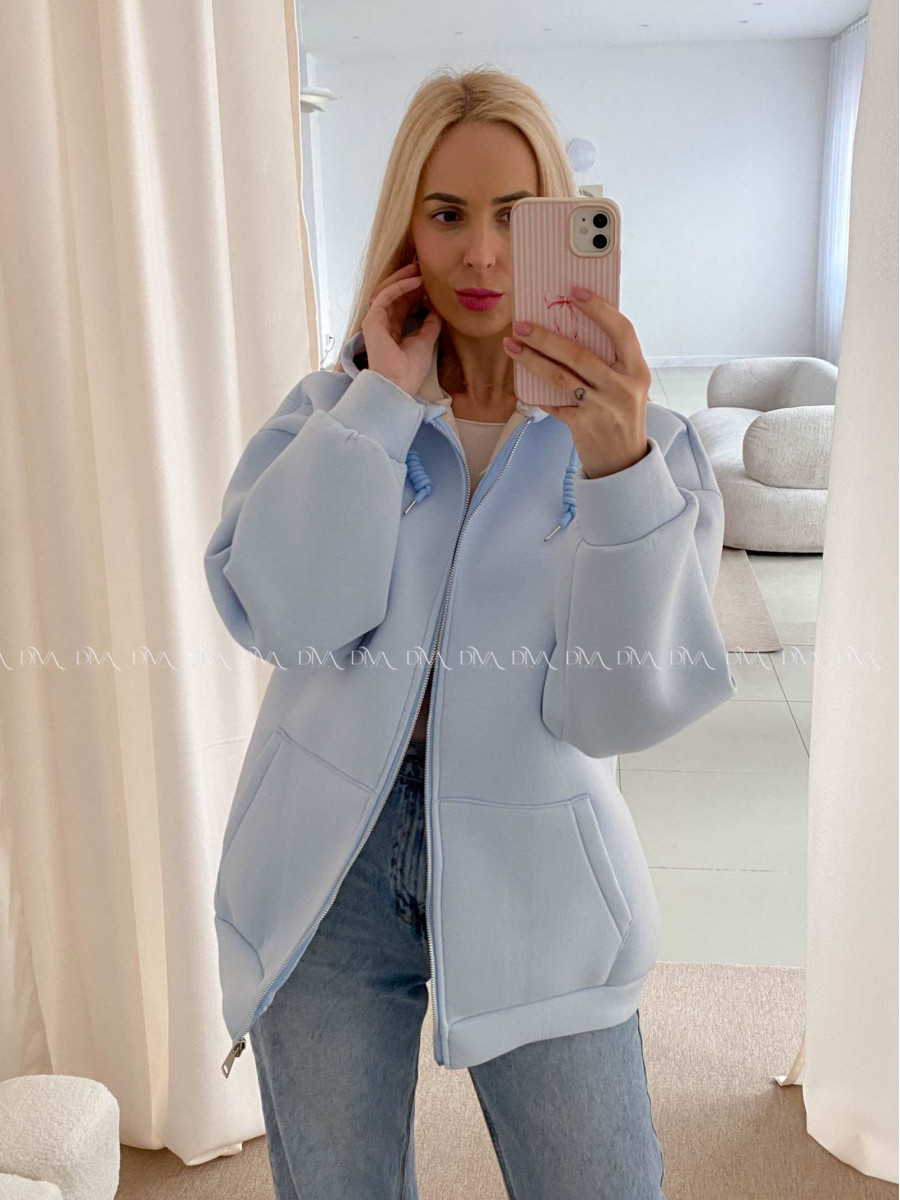 Hrubšia mikina na zips baby modrá AB 15