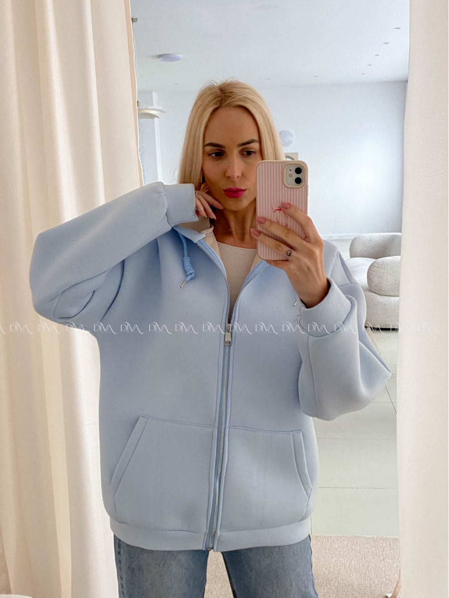 Hrubšia mikina na zips baby modrá AB 15