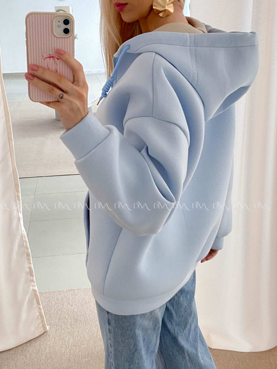 Hrubšia mikina na zips baby modrá AB 15