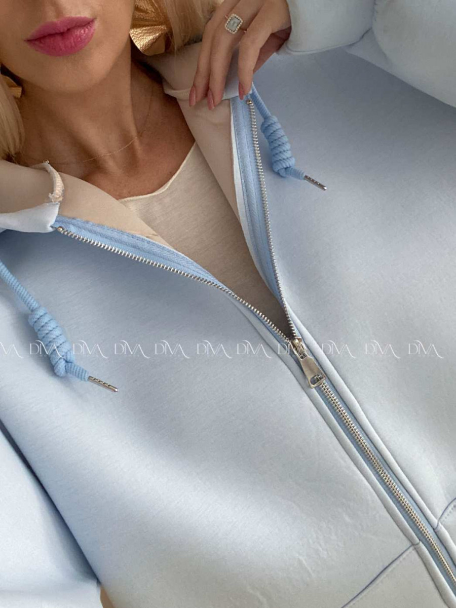 Hrubšia mikina na zips baby modrá AB 15