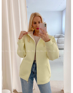 Hrubšia mikina na zips butter yellow AB 15