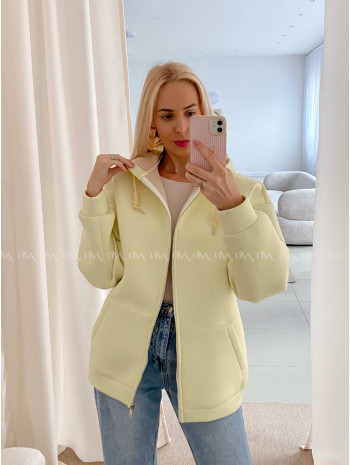 Hrubšia mikina na zips butter yellow AB 15