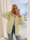 Hrubšia mikina na zips butter yellow AB 15