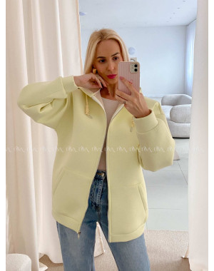 Hrubšia mikina na zips butter yellow AB 15