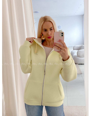 Hrubšia mikina na zips butter yellow AB 15