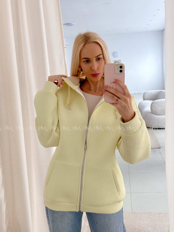 Hrubšia mikina na zips butter yellow AB 15 Hrubšia mikina na zips butter yellow AB 15