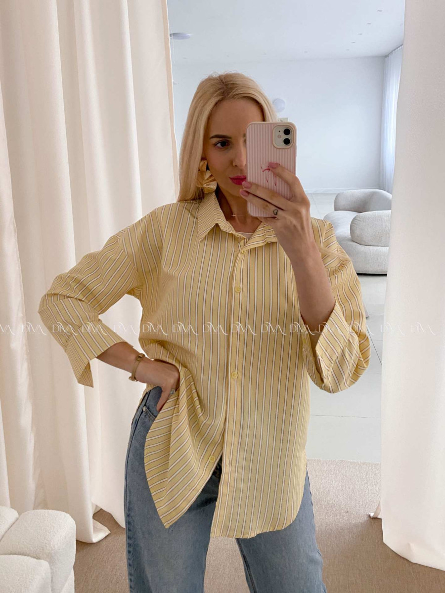 Pruhovaná ľahká košeľa žltá AB 17
