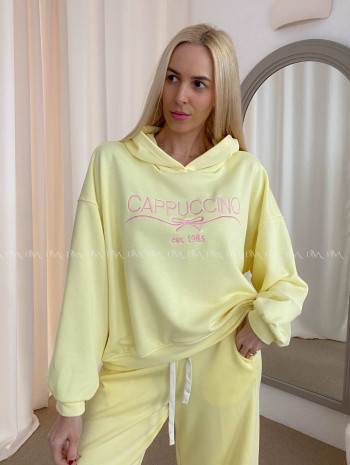Bavlnená mikina cappuccino žltá AB 58