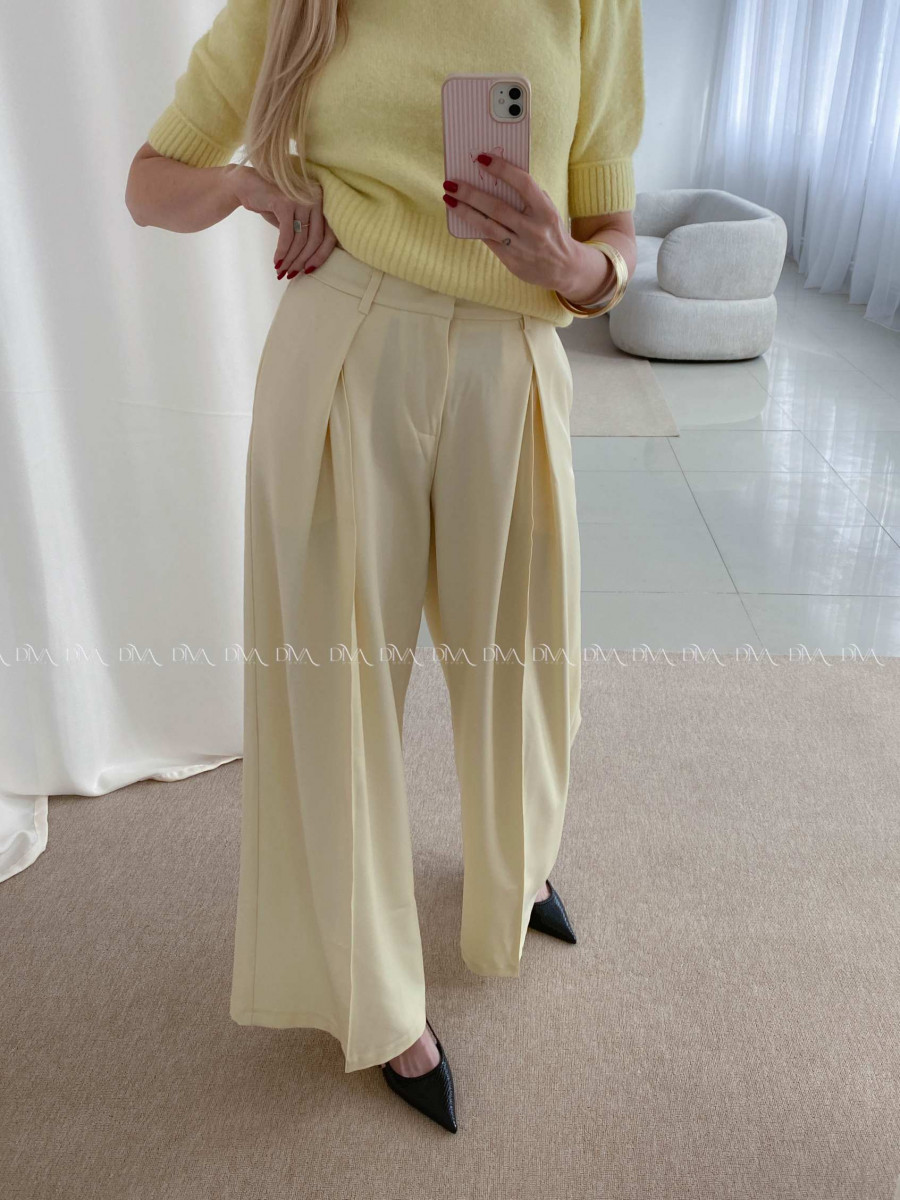 Široké baggy nohavice butter yellow AB 38