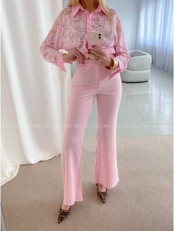 Zvonové nohavice ružové AB 48