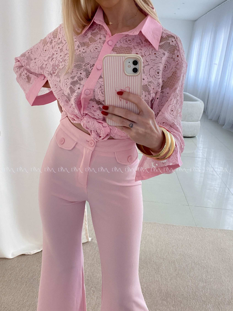 Zvonové nohavice ružové AB 48