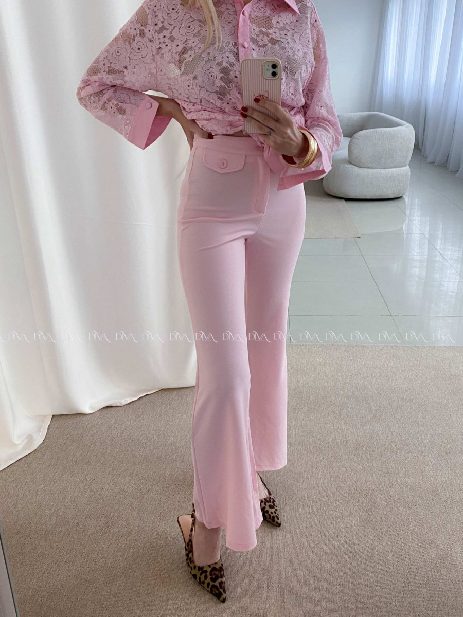 Zvonové nohavice ružové AB 48