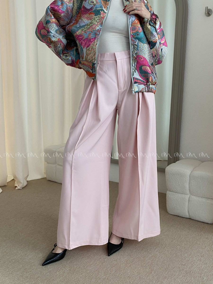 Široké baggy nohavice svetlo ružové AB 38