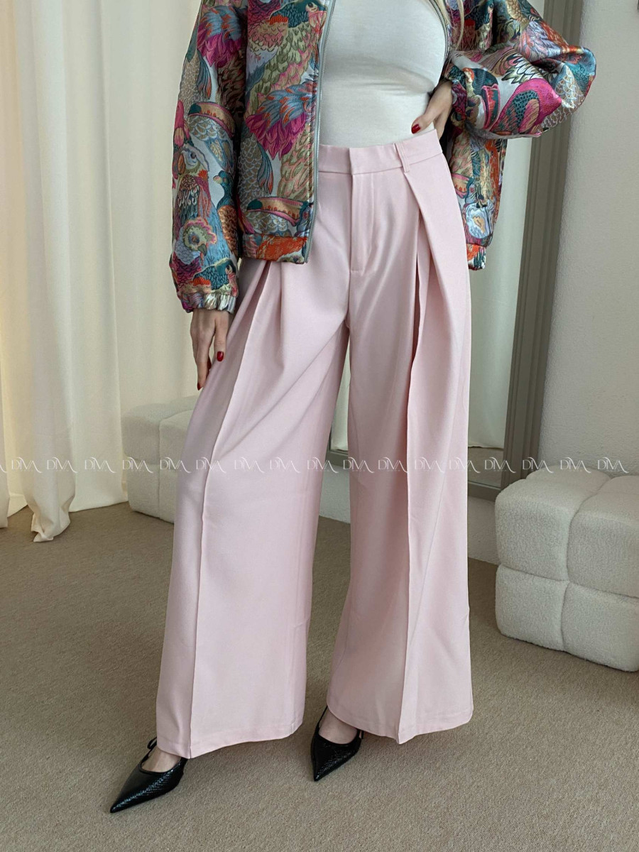 Široké baggy nohavice svetlo ružové AB 38