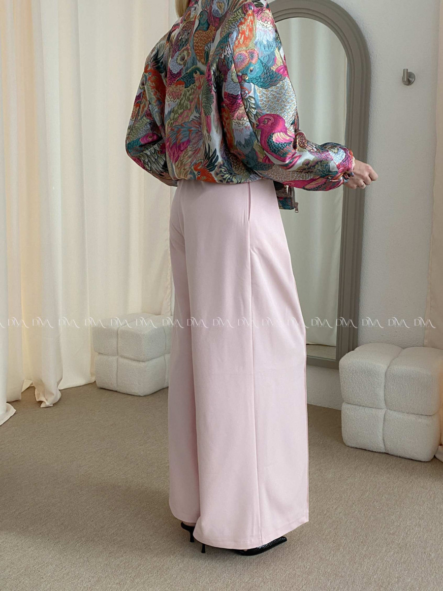 Široké baggy nohavice svetlo ružové AB 38