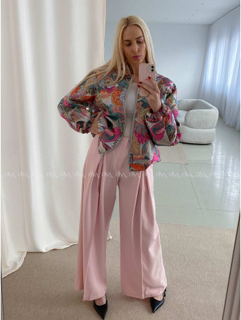 Široké baggy nohavice svetlo ružové AB 38