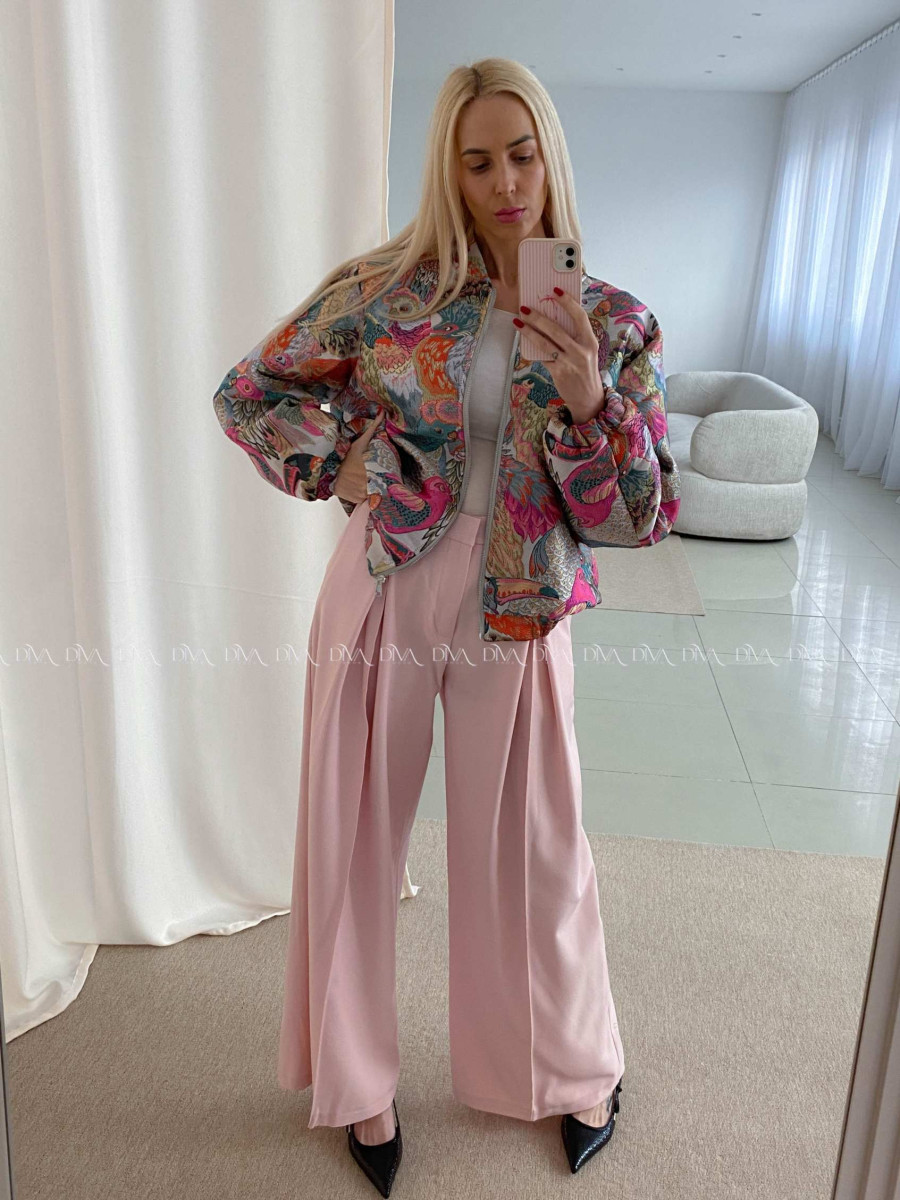 Široké baggy nohavice svetlo ružové AB 38