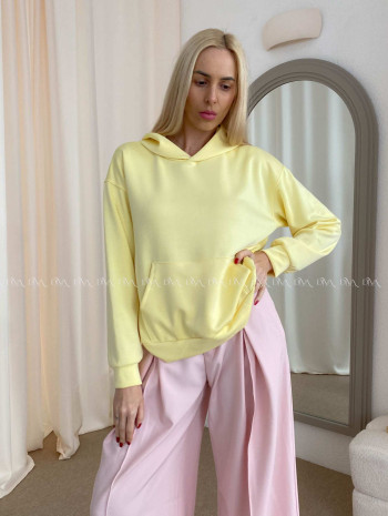 Oversize hladká mikina žltá AB 25