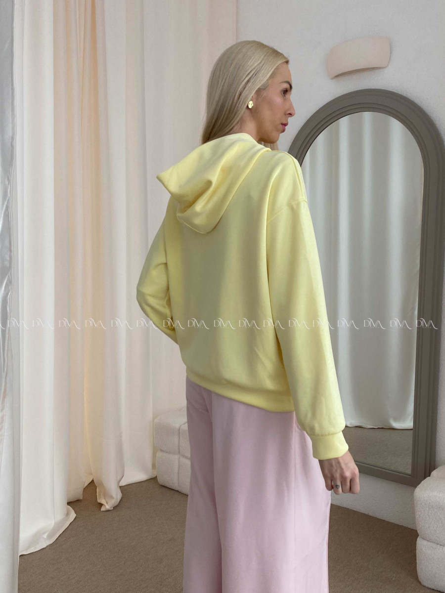 Oversize hladká mikina žltá AB 25