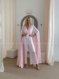 Saténový spoločenský overal baby pink AB 37