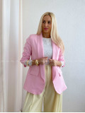 Sako s riasenými rukávmi baby pink AB 65 Sako s riasenými rukávmi baby pink AB 65