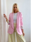 Sako s riasenými rukávmi baby pink AB 65 Sako s riasenými rukávmi baby pink AB 65