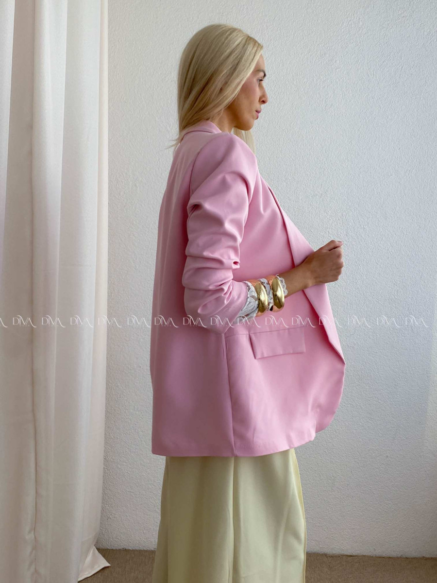 Sako s riasenými rukávmi baby pink AB 65 Sako s riasenými rukávmi baby pink AB 65