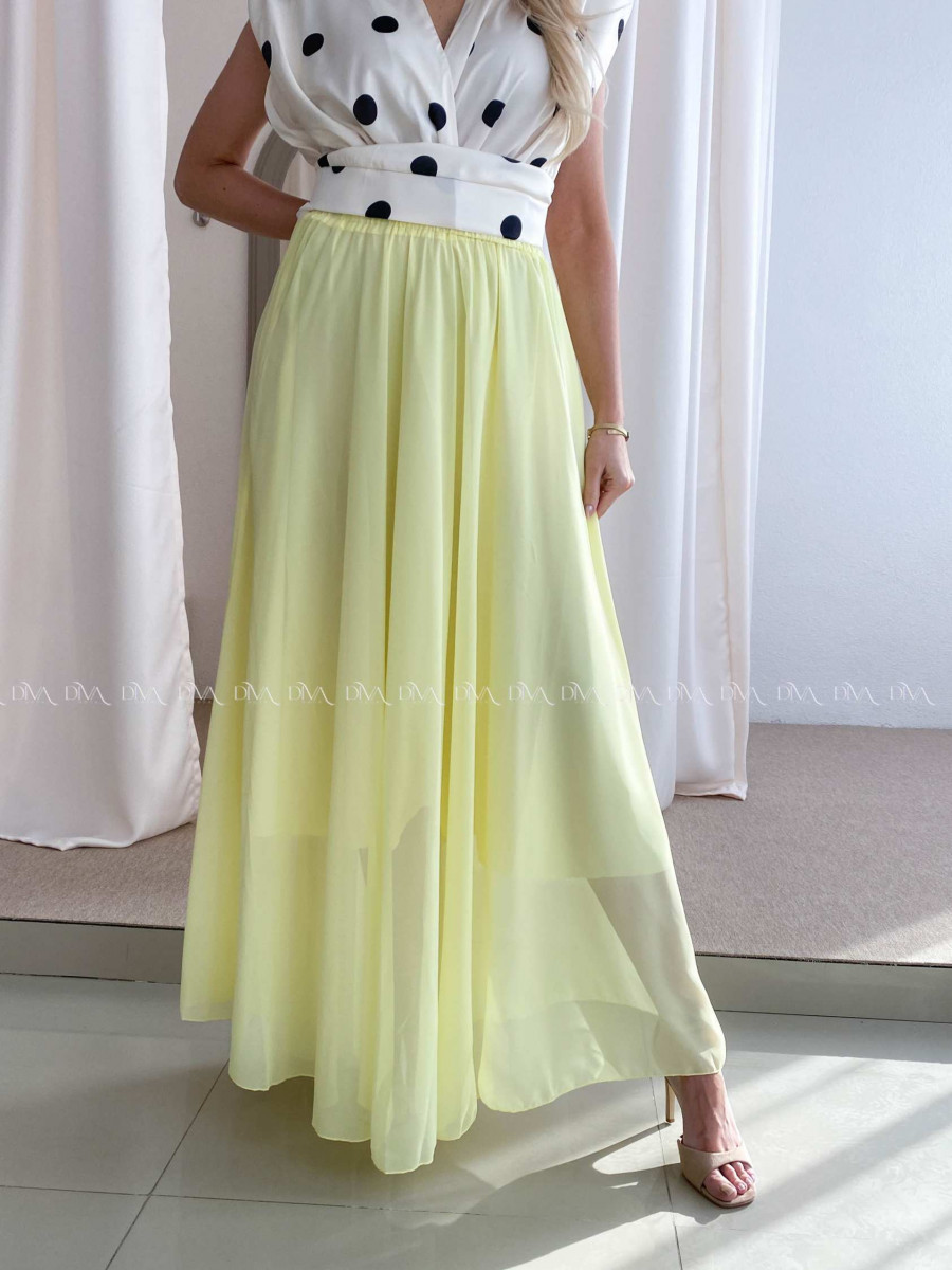 Ľahká maxi sukňa s prímesou hodvábu žltá AB 80