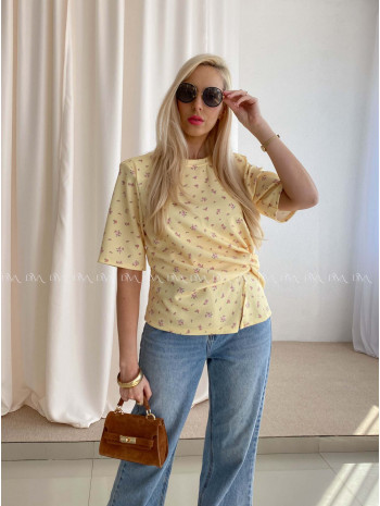 Kvetinkové tričko s uzlom banánové AB 71