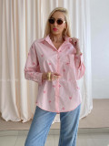 Oversize košeľa s mašličkami ružová AB 74
