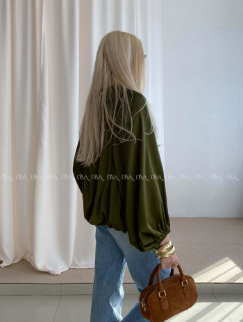 Ľahká prechodná bunda na zips khaki AB 92 Ľahká prechodná bunda na zips khaki AB 92