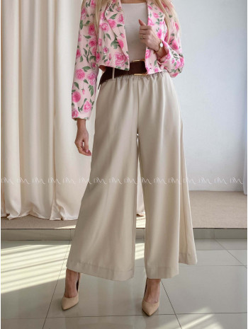 Široké nohavice s opaskom béžové AB 70