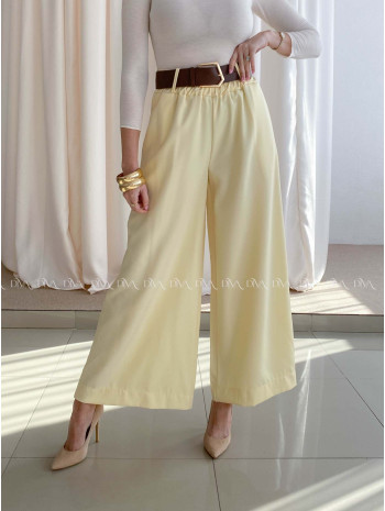 Široké nohavice s opaskom žlté AB 70