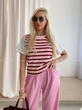 Tričko s pruhovanou vestou AB 68