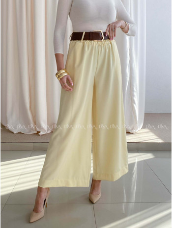 Široké nohavice s opaskom žlté AB 70