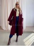 Trench coat burgundy s čiernym golierom AA 73 Trench coat burgundy s čiernym golierom AA 73