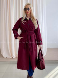 Trench coat burgundy s čiernym golierom AA 73 Trench coat burgundy s čiernym golierom AA 73