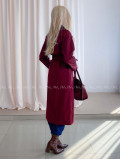 Trench coat burgundy s čiernym golierom AA 73 Trench coat burgundy s čiernym golierom AA 73