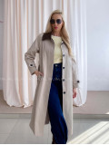 Trench coat béžový s čokoládovým golierom AA 73 Trench coat béžový s čokoládovým golierom AA 73