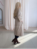 Trench coat béžový s čokoládovým golierom AA 73 Trench coat béžový s čokoládovým golierom AA 73