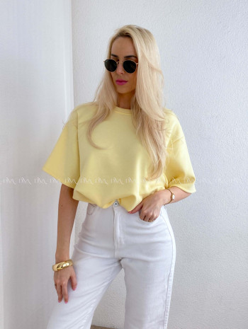 Basic tričko do pása butter yellow AB 62