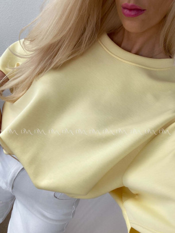 Basic tričko do pása butter yellow AB 62