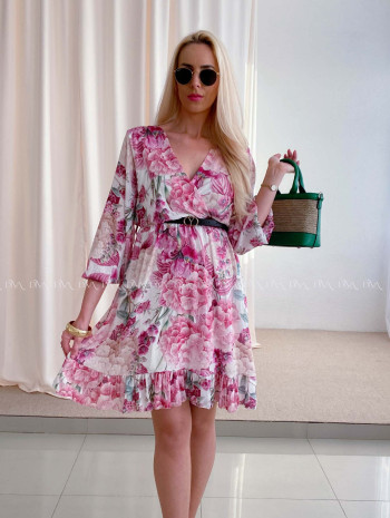 Ľahké šaty s opaskom orchid fuchsia AB 97 Ľahké šaty s opaskom orchid fuchsia AB 97