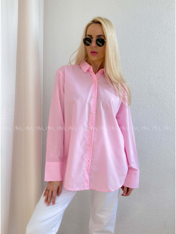 Popelínová oversize košeľa ružová PP 170