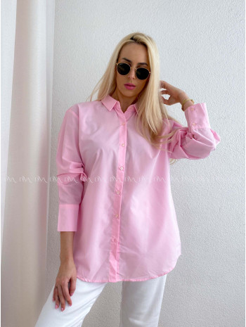 Popelínová oversize košeľa ružová PP 170