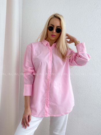 Popelínová oversize košeľa ružová PP 170