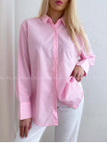 Popelínová oversize košeľa ružová PP 170
